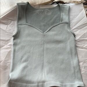 Women's Ribbed Tank Top - Light Green